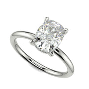 Ava Cushion Cut Pave Hidden Halo 4 Prong Engagement Ring Setting - Nivetta
